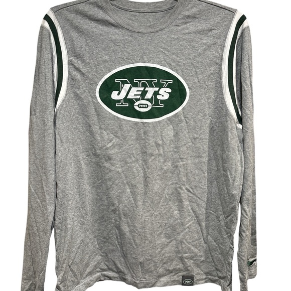 Nike Gray and Green Jets Long Sleeve Shirt - Picture 1 of 2